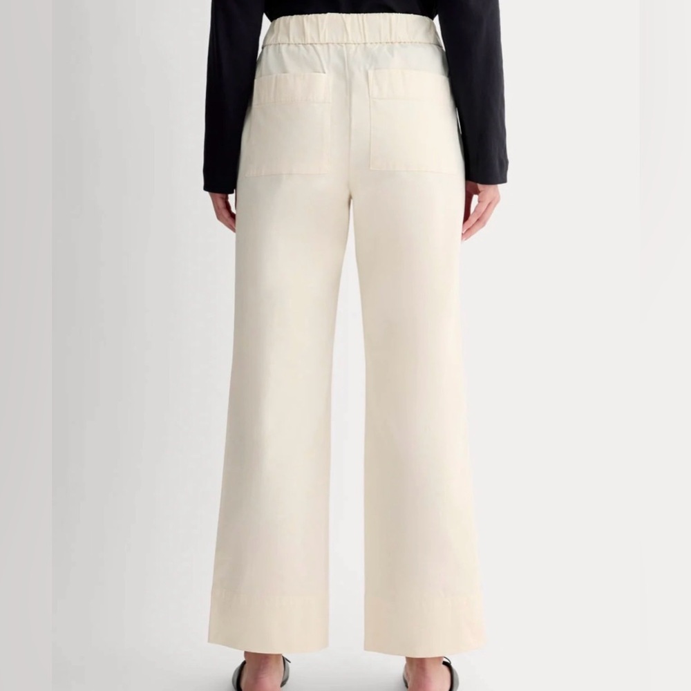 Everlane The Easy Pant Canvas Women's Organic Cotton Elastic Waist Beachy Size 6 - Picture 4 of 12